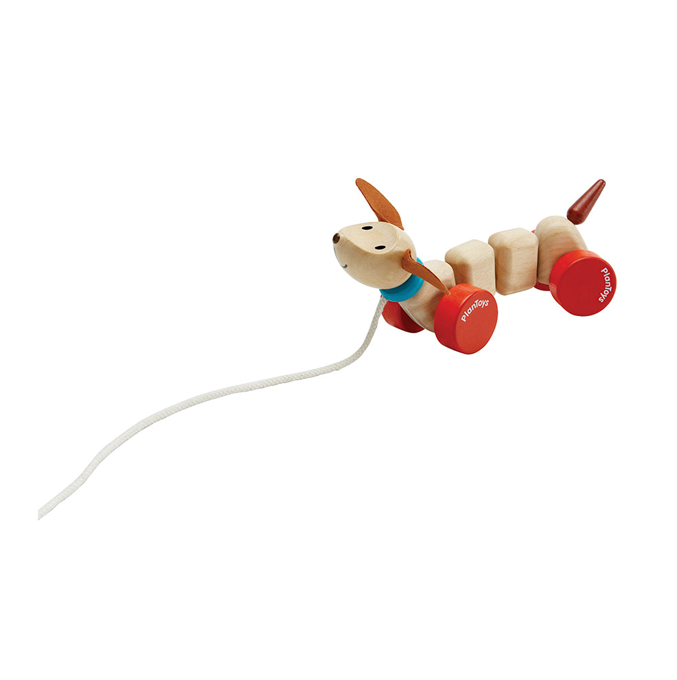 Houten Puppy Trekfiguur duurzaam speelgoed