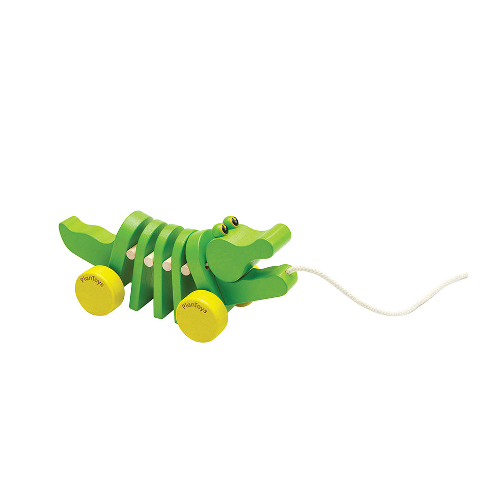 Dansende Krokodil Loopfiguur Plan Toys duurzaam speelgoed