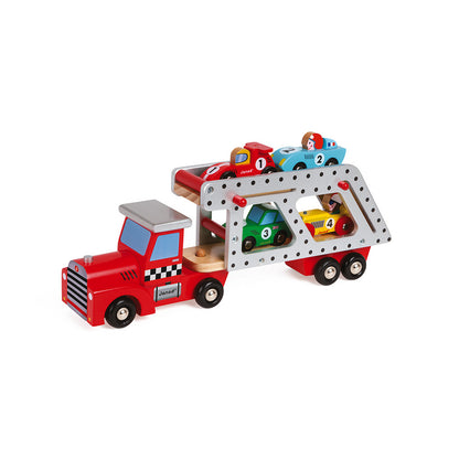 Autotransporter met 4 auto's