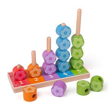 Houten Stapelspel Bloemen